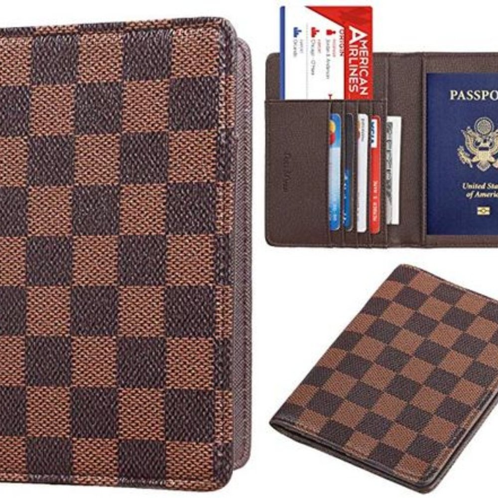 Rita Messi  passport holder/wallet  checkerboard VEGAN  leather BRAND NEW
